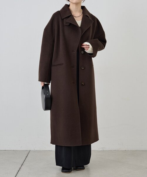 ビッグカラーリバーロングコート（その他アウター）｜SHENERY