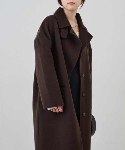 SHENERY（シーナリー）の「ビッグカラーリバーロングコート（その他アウター・レディース・ブラック/モカ/ブラウン/オフホワイト・FREE）」の21枚目の写真