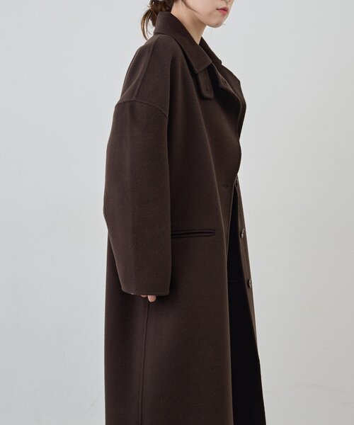 SHENERY（シーナリー）の「ビッグカラーリバーロングコート（その他アウター・レディース・ブラック/モカ/ブラウン/オフホワイト・FREE）」の14枚目の写真