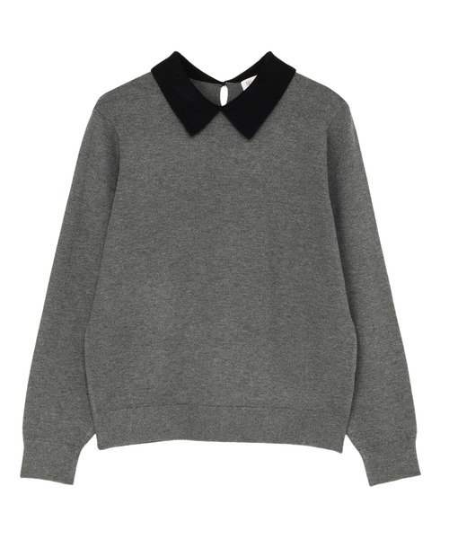 TOKYO SHIRTS（トウキョウシャツ）の「ニット 配色襟付 プルオーバー（ニット/セーター・レディース・ネイビー/チャコール・M/L）」の6枚目の写真