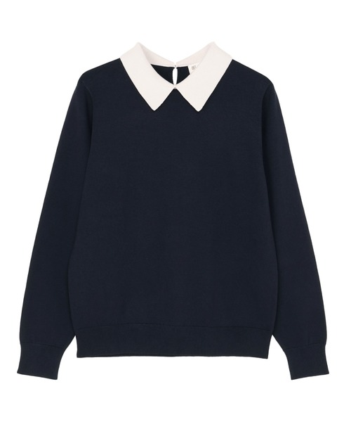 TOKYO SHIRTS(トウキョウシャツ)の「ニット 配色襟付 プルオーバー(ニット/セーター・レディース・ネイビー/チャコール・M/L)」の13枚目の写真