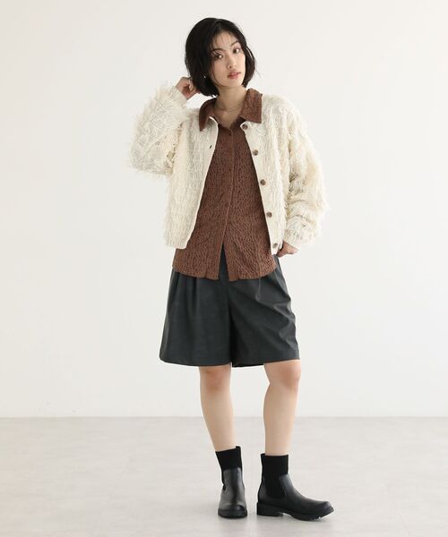 Green　Parks（グリーンパークス）の「合成皮革 ショートパンツ（その他パンツ・レディース・ブラック/ブラウン・FREE）」の8枚目の写真