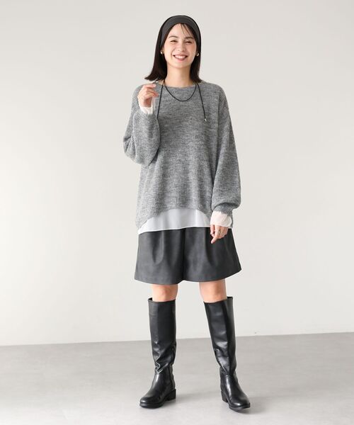 Green　Parks（グリーンパークス）の「合成皮革 ショートパンツ（その他パンツ・レディース・ブラック/ブラウン・FREE）」の9枚目の写真