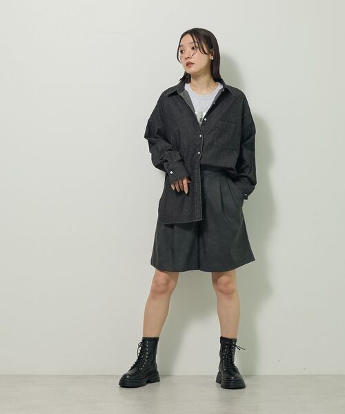 Green　Parks（グリーンパークス）の「合成皮革 ショートパンツ（その他パンツ・レディース・ブラック/ブラウン・FREE）」の14枚目の写真