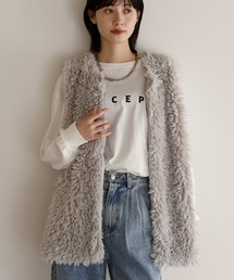 shetila（シェティラ）の「大人カジュアルに合う、プードルファーロングベスト（ベスト）」