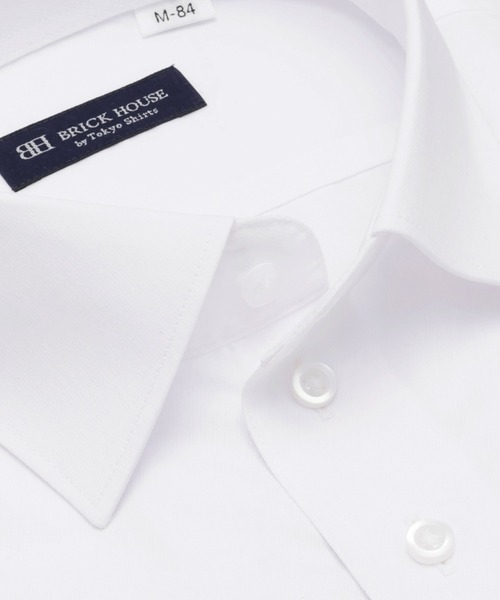 TOKYO SHIRTS（トウキョウシャツ）の「形態安定ノンアイロン ワイド 長袖ビジネスワイシャツ（ビジネスシャツ・メンズ・ホワイト・首回り39cm-裄丈80cm/首回り39cm-裄丈84cm/首回り41cm-裄丈82cm/首回り41cm-裄丈86cm/首回り42cm-裄丈82cm/首回り42cm-裄丈86cm/首回り43cm-裄丈82cm/首回り43cm-裄丈86cm/首回り37cm-裄丈80cm/首回り37cm-裄丈84cm）」の2枚目の写真