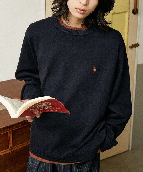 U.S. POLO ASSN.(ユーエスポロアッスン)の「U.S. POLO ASSN./ユーエスポロアッスン 別注 FAKE LAYERED KNIT/フェイク レイヤードニット(限定展開)(ニット/セーター・メンズ・ブラック/ブルー/グレー・LARGE/MEDIUM/SMALL)」の3枚目の写真