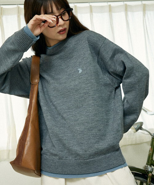 U.S. POLO ASSN.(ユーエスポロアッスン)の「U.S. POLO ASSN./ユーエスポロアッスン 別注 FAKE LAYERED KNIT/フェイク レイヤードニット(限定展開)(ニット/セーター・メンズ・ブラック/ブルー/グレー・LARGE/MEDIUM/SMALL)」の13枚目の写真