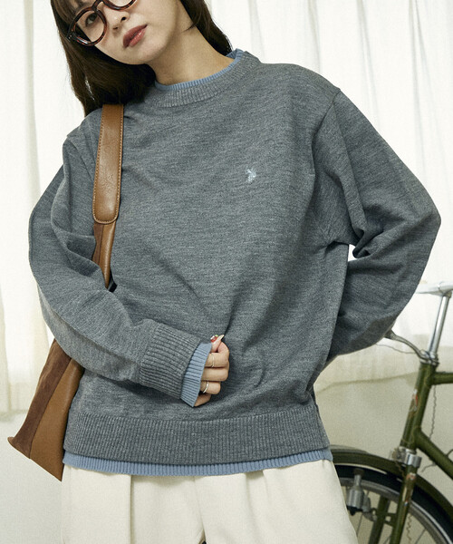 U.S. POLO ASSN.(ユーエスポロアッスン)の「U.S. POLO ASSN./ユーエスポロアッスン 別注 FAKE LAYERED KNIT/フェイク レイヤードニット(限定展開)(ニット/セーター・メンズ・ブラック/ブルー/グレー・LARGE/MEDIUM/SMALL)」の18枚目の写真