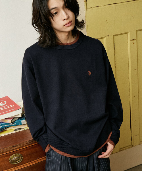 U.S. POLO ASSN.(ユーエスポロアッスン)の「U.S. POLO ASSN./ユーエスポロアッスン 別注 FAKE LAYERED KNIT/フェイク レイヤードニット(限定展開)(ニット/セーター・メンズ・ブラック/ブルー/グレー・LARGE/MEDIUM/SMALL)」の21枚目の写真