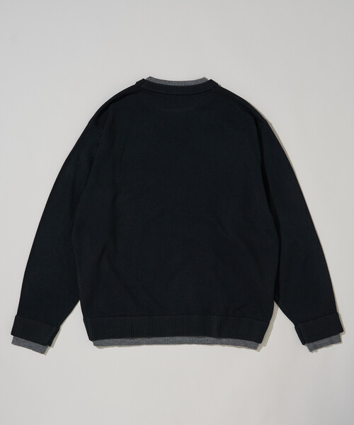 U.S. POLO ASSN.(ユーエスポロアッスン)の「U.S. POLO ASSN./ユーエスポロアッスン 別注 FAKE LAYERED KNIT/フェイク レイヤードニット(限定展開)(ニット/セーター・メンズ・ブラック/ブルー/グレー・LARGE/MEDIUM/SMALL)」の6枚目の写真
