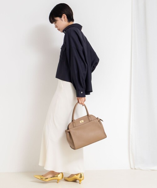 NOLLEY’S Sophi（ノーリーズソフィ）の「ウォッシャブルウール混ビエラショートシャツ（シャツ/ブラウス・レディース・ネイビー/ライトグレー・38）」の21枚目の写真