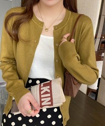 クルーネックニットカーディガン シンプル
