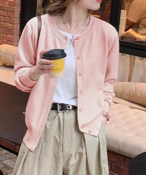 Miniministore(ミニミニストア)の「クルーネックニットカーディガン シンプル(カーディガン/ボレロ・レディース・ブラック/グレー/ブルー/ライトイエロー/フューシャピンク/クリーム/ブラウン/ホワイト/キャメル/ワインレッド/ピンク/ミント/マスタード/オレンジ/ベージュ/ネイビー/イエロー系2/イエロー系1・FREE)」の15枚目の写真