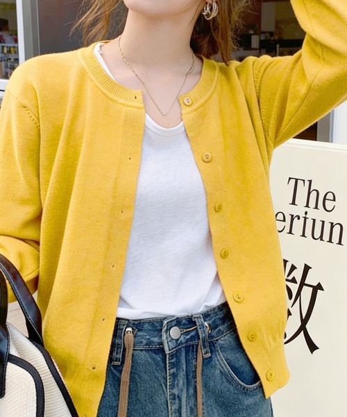 Miniministore(ミニミニストア)の「クルーネックニットカーディガン シンプル(カーディガン/ボレロ・レディース・ブラック/グレー/ブルー/ライトイエロー/フューシャピンク/クリーム/ブラウン/ホワイト/キャメル/ワインレッド/ピンク/ミント/マスタード/オレンジ/ベージュ/ネイビー/イエロー系2/イエロー系1・FREE)」の22枚目の写真