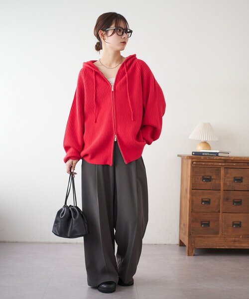 ユニセックス】Wジップニットフーディ（パーカー）｜DISCOAT（ディス