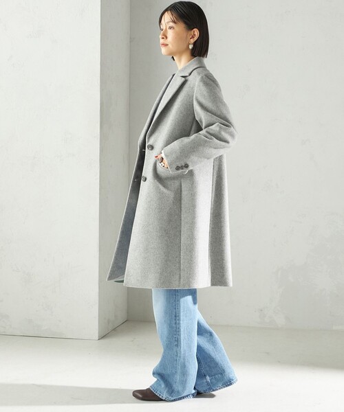 SHIPS（シップス）の「ロイヤル ジーロン チェスター コート（チェスターコート・レディース・ネイビー/ベージュ系/ブラウン系/グレー/ベージュ/ナチュラル/ライトブラウン・36/38）」の16枚目の写真