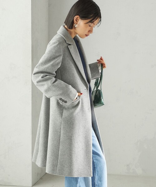 SHIPS（シップス）の「ロイヤル ジーロン チェスター コート（チェスターコート・レディース・ネイビー/ベージュ系/ブラウン系/グレー/ベージュ/ナチュラル/ライトブラウン・36/38）」の22枚目の写真