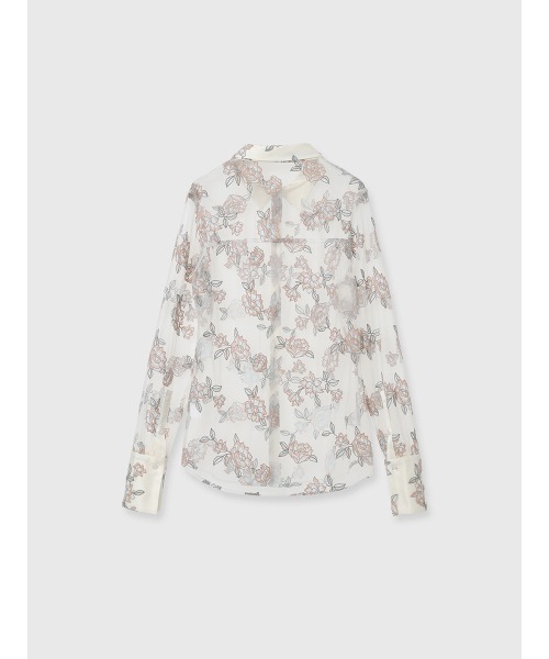 EIMY ISTOIRE（エイミーイストワール）の「チュールレースフラワーモチーフシャツ（シャツ/ブラウス・レディース・アイボリー/ピンクベージュ・F）」の7枚目の写真