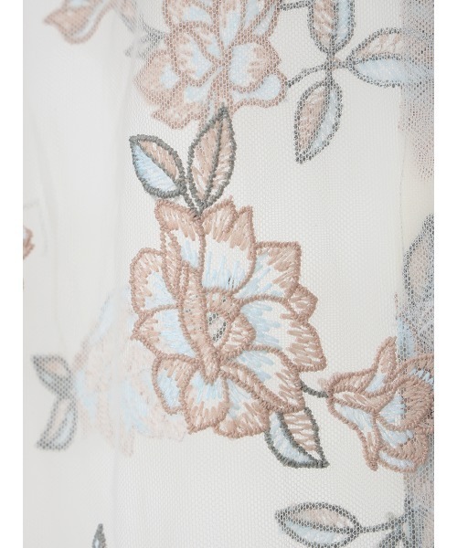EIMY ISTOIRE（エイミーイストワール）の「チュールレースフラワーモチーフシャツ（シャツ/ブラウス・レディース・アイボリー/ピンクベージュ・F）」の3枚目の写真
