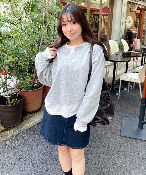 Mejoul(メジュール)の「フェイクレイヤード ビッグロンT(Tシャツ/カットソー・レディース・ブルー/グレー・M/L)」の10枚目の写真