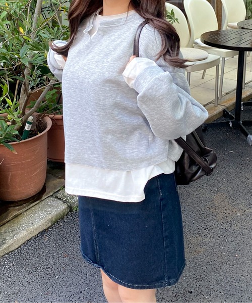 Mejoul(メジュール)の「フェイクレイヤード ビッグロンT(Tシャツ/カットソー・レディース・ブルー/グレー・M/L)」の17枚目の写真