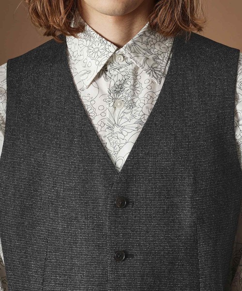 40ｃｔ＆525（フォーティーカラッツアンドゴーニーゴ）の「【Sサイズ～】ピンチェックミルドヴェスト（ベスト・メンズ・ブラック系8・04/03/02/01）」の2枚目の写真