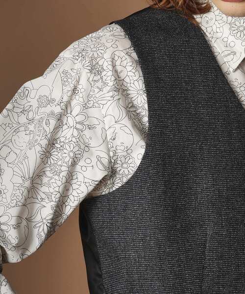 40ｃｔ＆525（フォーティーカラッツアンドゴーニーゴ）の「【Sサイズ～】ピンチェックミルドヴェスト（ベスト・メンズ・ブラック系8・04/03/02/01）」の4枚目の写真