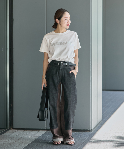JOURNAL STANDARD（ジャーナルスタンダード）の「《追加》VERDANT TEE（Tシャツ/カットソー・レディース・ホワイト/ブラウン/ブラック系その他/シルバー・FREE）」の5枚目の写真