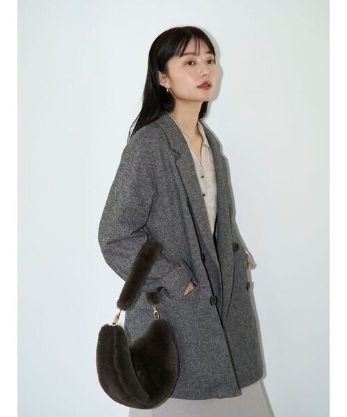 LAGUNAMOON（ラグナムーン）の「ハーフムーンファーバッグ（ショルダーバッグ・レディース・ブラウン/イエロー・FREE）」の8枚目の写真