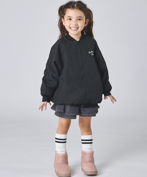 pairmanon（ペアマノン）の「ユニセックス バックフラワー刺繍 MA-1（MA-1・キッズ・ブラック/ブラウン・100/110/120/130/140/150/90）」の18枚目の写真