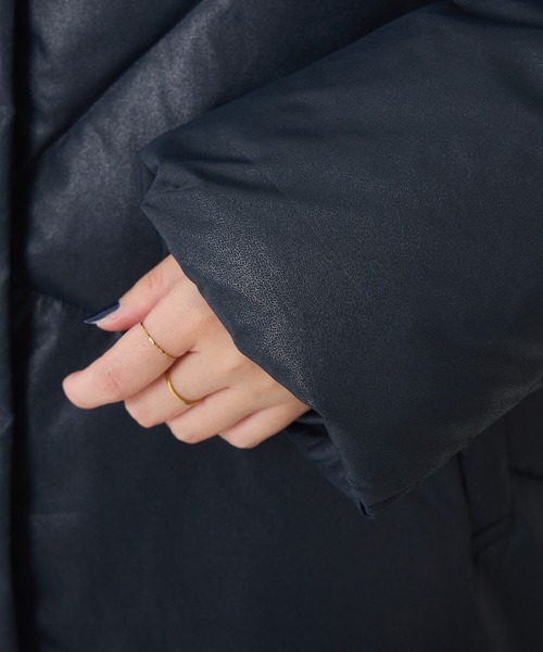 セール】ライトエンボスノーカラーダウン（ダウンジャケット/コート