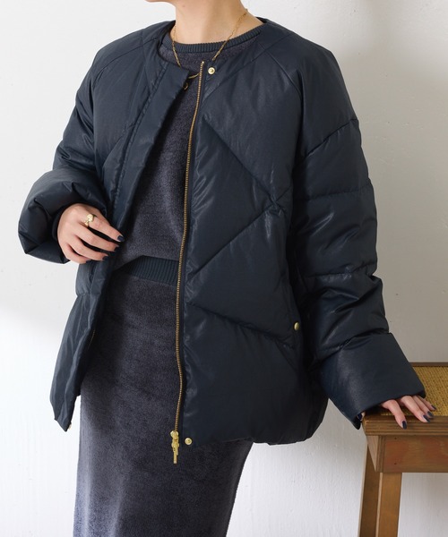 ライトエンボスノーカラーダウン（ダウンジャケット/コート）｜COLLAGE