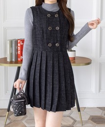 clear | ツイードプリーツミニワンピース［韓国ファッション ガーリー］≪AW新作≫(ワンピース)
