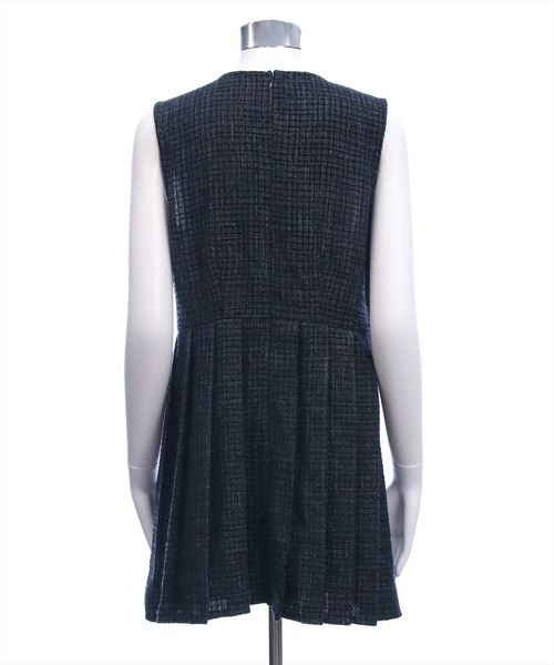 clear（クリア）の「ツイードプリーツミニワンピース［韓国ファッション ガーリー］≪AW新作≫（ワンピース・レディース・アイボリー/ブラック・F）」の10枚目の写真