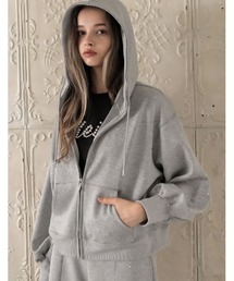 ダイヤ‼️超希少品出ました‼️スカルパッチ付きグレーパーカーラスト1点物‼️ ダイヤ‼️超希少品出ました‼️スカルパッチ付きグレーパーカー