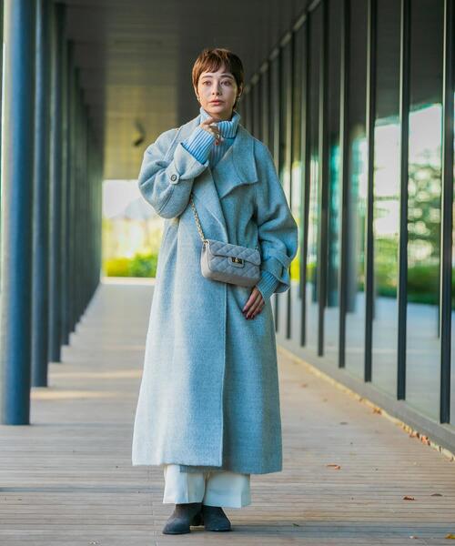 ✨yoshie inaba シルク アルパカ カシミヤ混コート ヘリンボーン9号 アルパカ混ヘリンボーンチェスターコート Traditional Standard