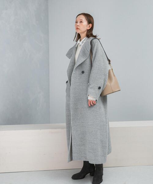 URBAN RESEARCH ROSSO WOMEN（アーバンリサーチ　ロッソ）の「アルパカ混シャギースタンドコート（その他アウター・レディース・ブラック/グレー・38/36）」の18枚目の写真