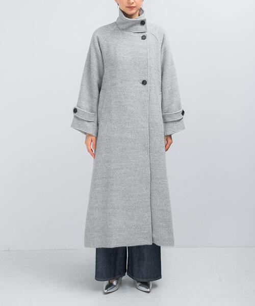 URBAN RESEARCH ROSSO WOMEN（アーバンリサーチ　ロッソ）の「アルパカ混シャギースタンドコート（その他アウター・レディース・ブラック/グレー・38/36）」の3枚目の写真