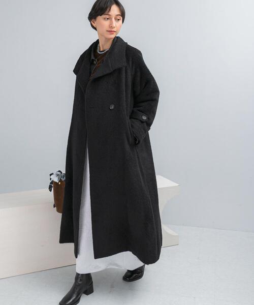 高級【アルパカ95%】幸せなフワフワ感♪ 2WAY 丸襟 コート ベルアステカ アルパカケーブルガウンカーデ｜PETAL ONLINE（ペタルオンライン）