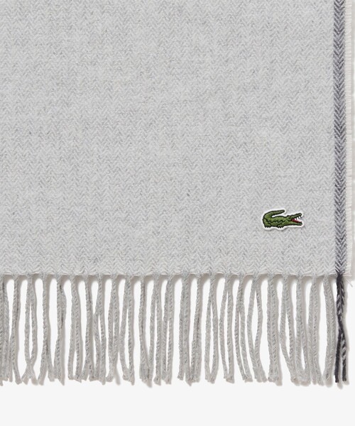 LACOSTE(ラコステ)の「サスティナブルヘリンボーンマフラー(マフラー・メンズ・ネイビー/ベージュ/ホワイト/グレー/ブラック・FREE)」の20枚目の写真