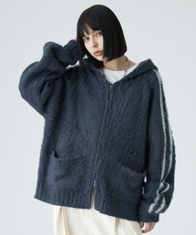 VELNUS | 【VELNUS】Mohair-like sideline shaggy knit hoodie/モヘアライク サイドライン シャギーニットフーディ(パーカー)