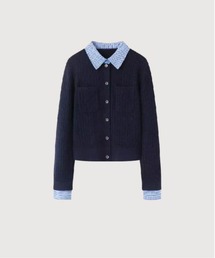 Preppy Shirt Stitching Cardigan