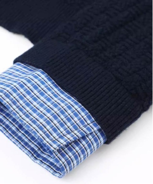 LA POMME petit（ラポミ・プチ）の「Preppy Shirt Stitching Cardigan（カーディガン/ボレロ・レディース・ネイビー・SMALL/MEDIUM/LARGE）」の6枚目の写真