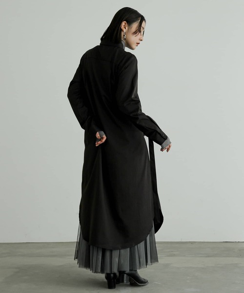 n'OrLABEL（ノアールレーベル）の「『左前二重シャツドレス』（シャツワンピース・レディース・チャコール/ブラック・1/2）」の7枚目の写真