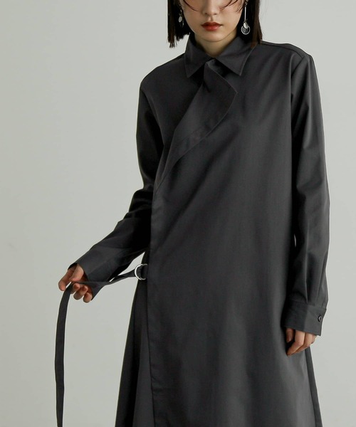 n'OrLABEL（ノアールレーベル）の「『左前二重シャツドレス』（シャツワンピース・レディース・チャコール/ブラック・1/2）」の15枚目の写真