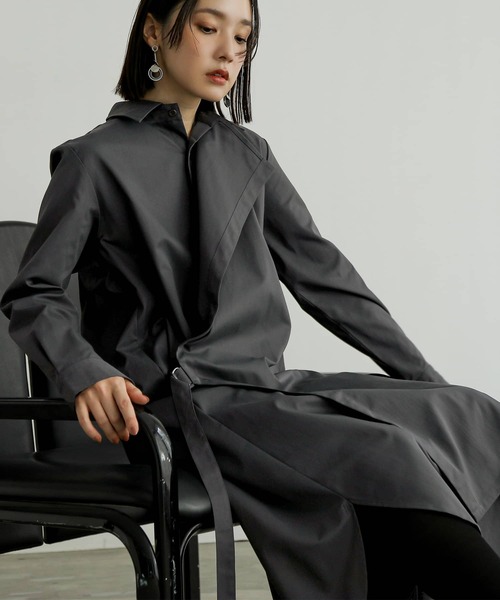 n'OrLABEL（ノアールレーベル）の「『左前二重シャツドレス』（シャツワンピース・レディース・チャコール/ブラック・1/2）」の16枚目の写真