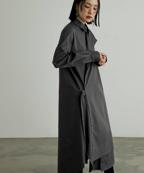n'OrLABEL（ノアールレーベル）の「『左前二重シャツドレス』（シャツワンピース・レディース・チャコール/ブラック・1/2）」の11枚目の写真