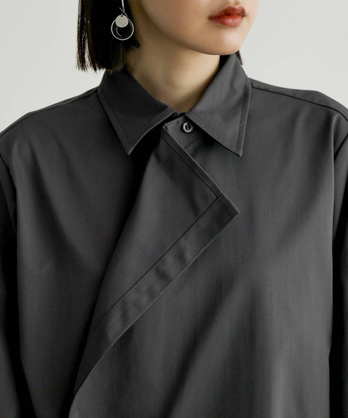 n'OrLABEL（ノアールレーベル）の「『左前二重シャツドレス』（シャツワンピース・レディース・チャコール/ブラック・1/2）」の18枚目の写真