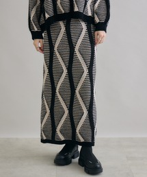 モールヤーンウエーブジャガードスカート